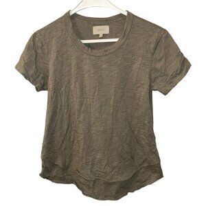 Leallo olive green cotton short sleeved t-shirt top XS